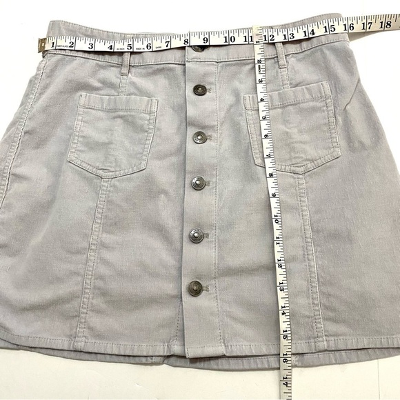 Aerie Beige Button-front Corduroy Mini Skirt Size Large Summer Cotton - Picture 9 of 9